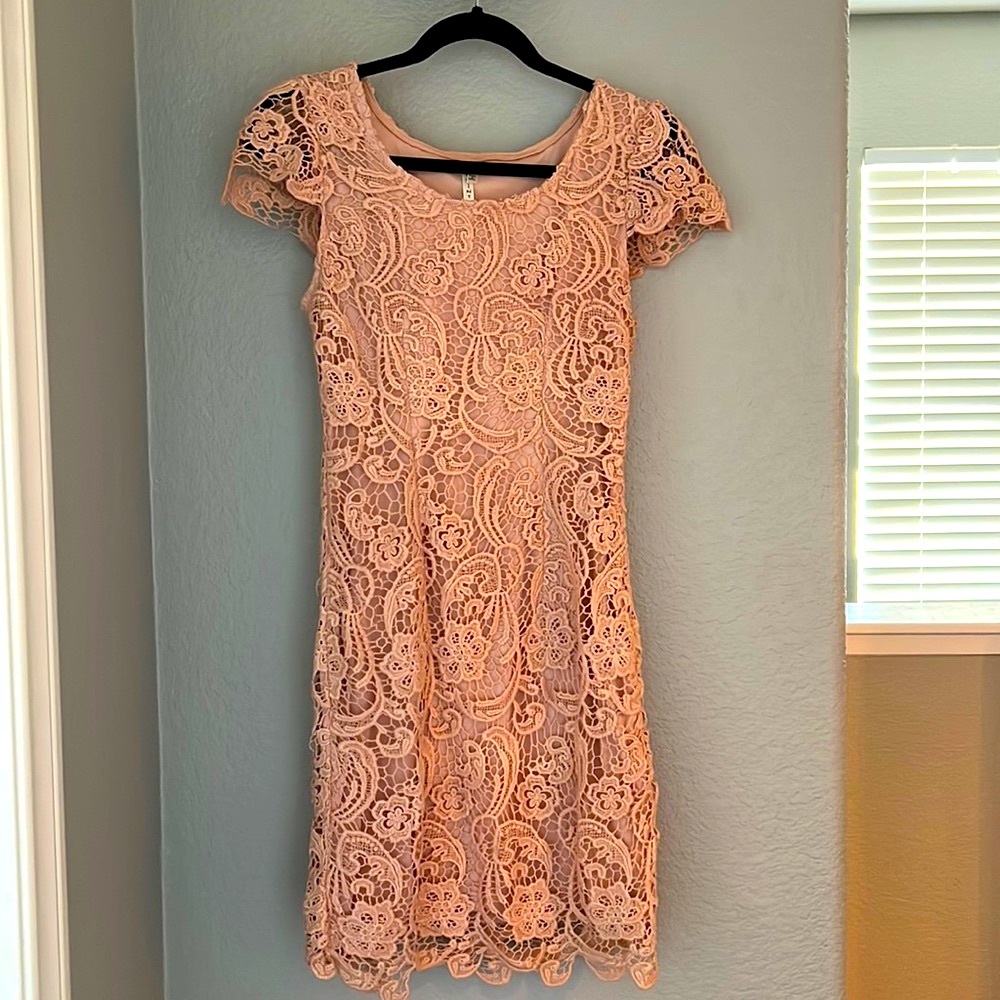 Pastel Pink Lace Dress | Good condition | Great for wedding guest look